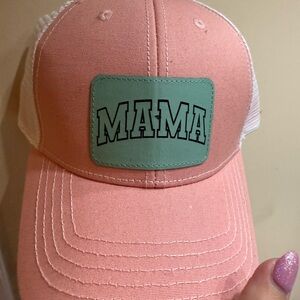 Pink and Green 'MAMA' Trucker Hat
